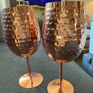$5 when bundled! New hammered copper wine goblets